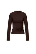Knitted Nylon Women's Long Sleeve Top Basic Solid Color