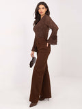 Brown Straight-Leg Denim Trousers