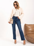 Dark Blue Straight-Leg Jeans