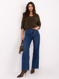 Dark Blue Straight-Leg Jeans with Charm