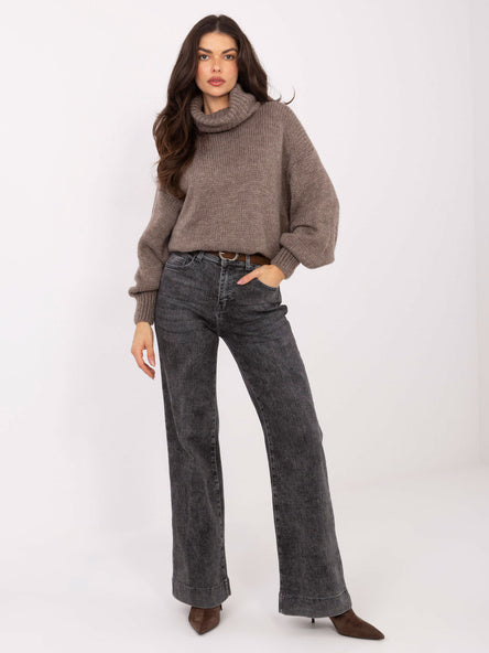 Dark Gray Straight-Leg Jeans