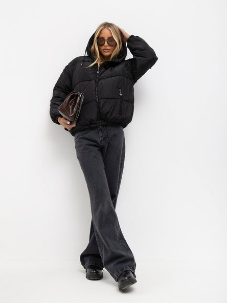 Black Quilted 2-in-1 Winter Jacket