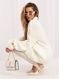 Ecru Oversized Knit Mini Dress