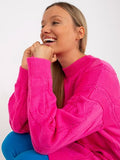 Fluorescent Pink Knit Mini Dress