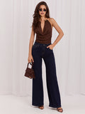 Navy Wide-Leg Jeans