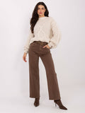 Brown Straight-Leg Jeans with Belt