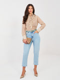 Blue Mom Jeans with Belt