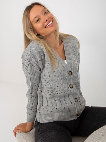 Gray Openwork Sweater