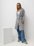 Gray Tie-Front Cardigan