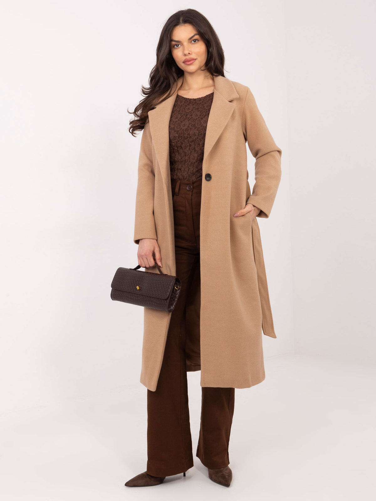 Brown Straight-Leg Denim Trousers