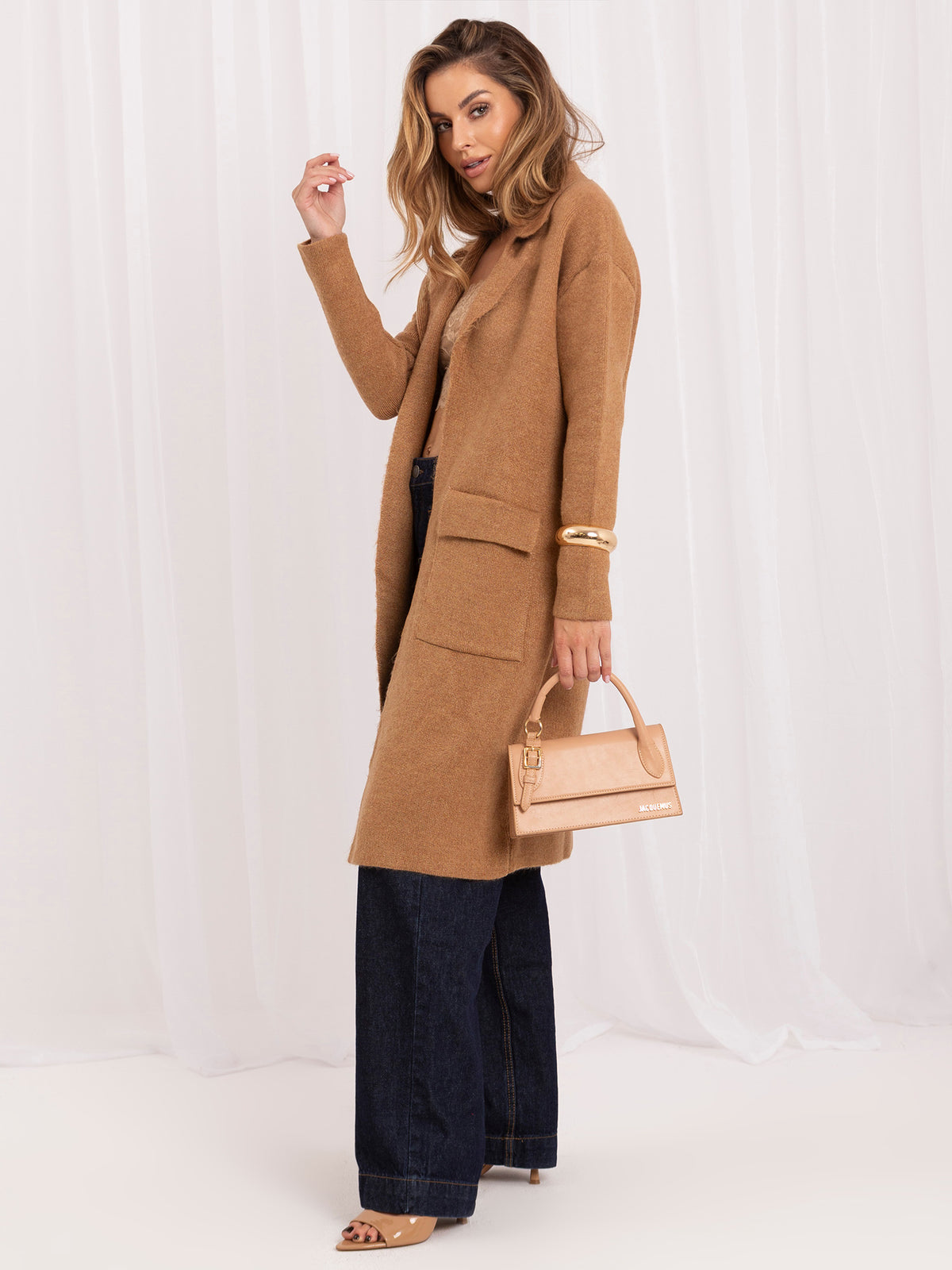 Camel Tie-Front Cardigan