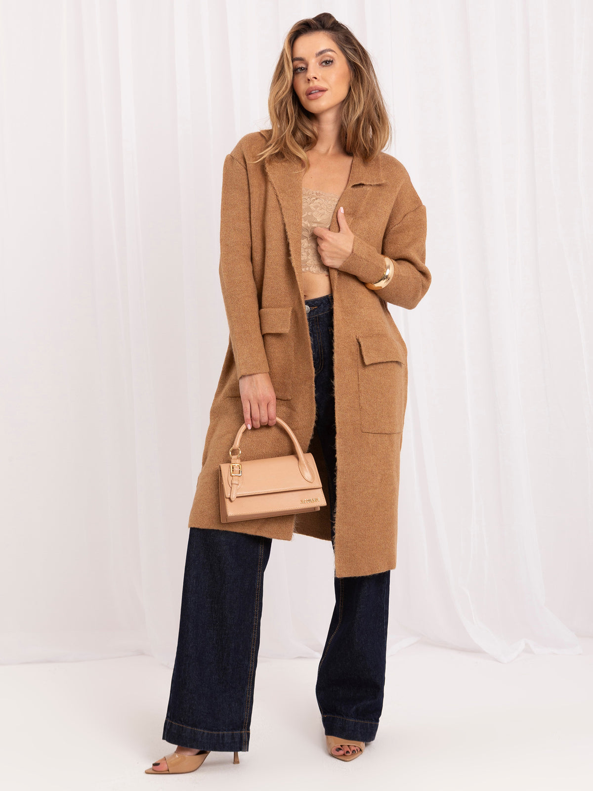Camel Tie-Front Cardigan