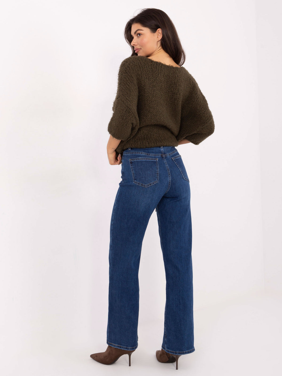 Dark Blue Straight-Leg Jeans with Charm