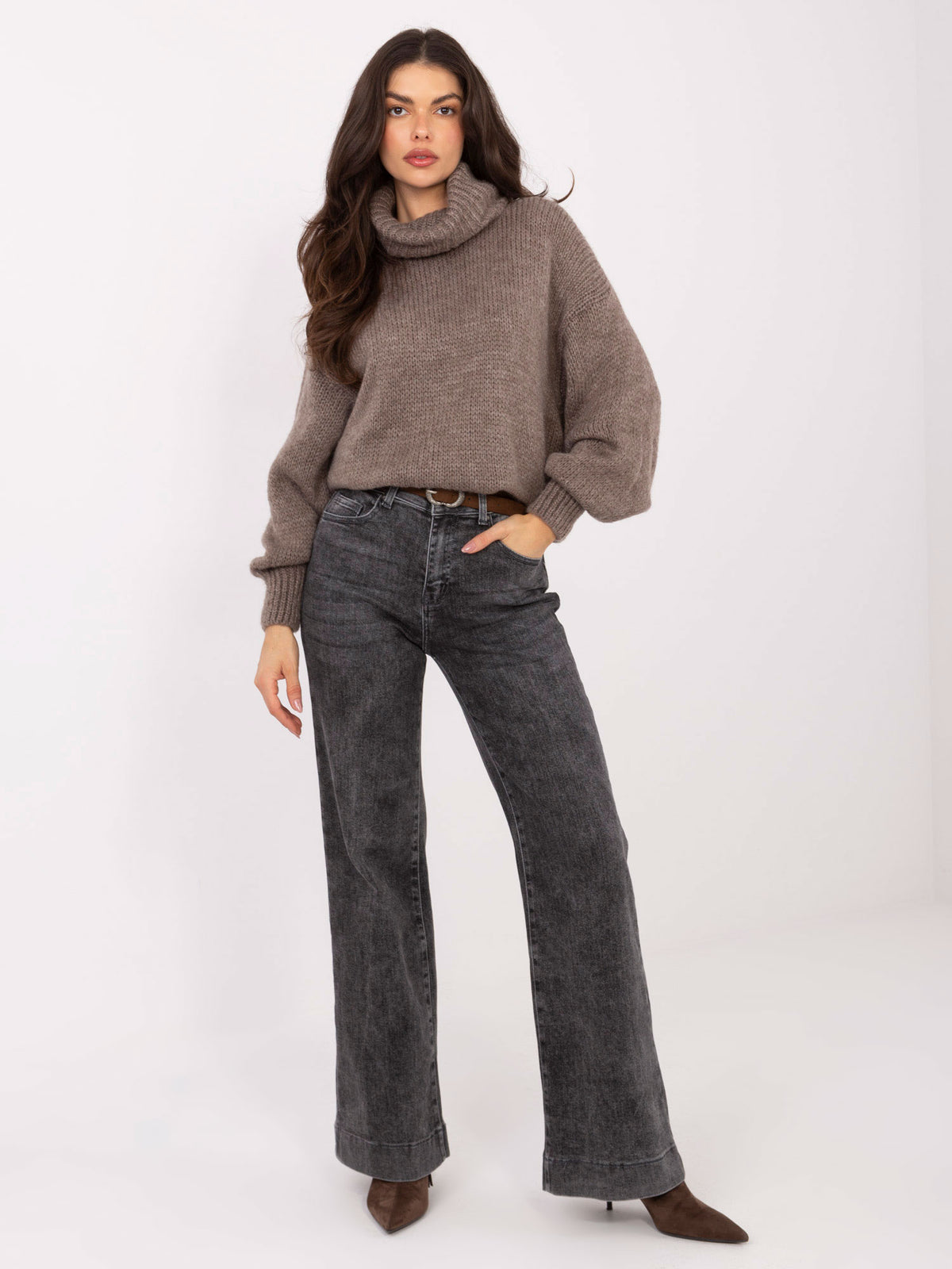 Dark Gray Straight-Leg Jeans