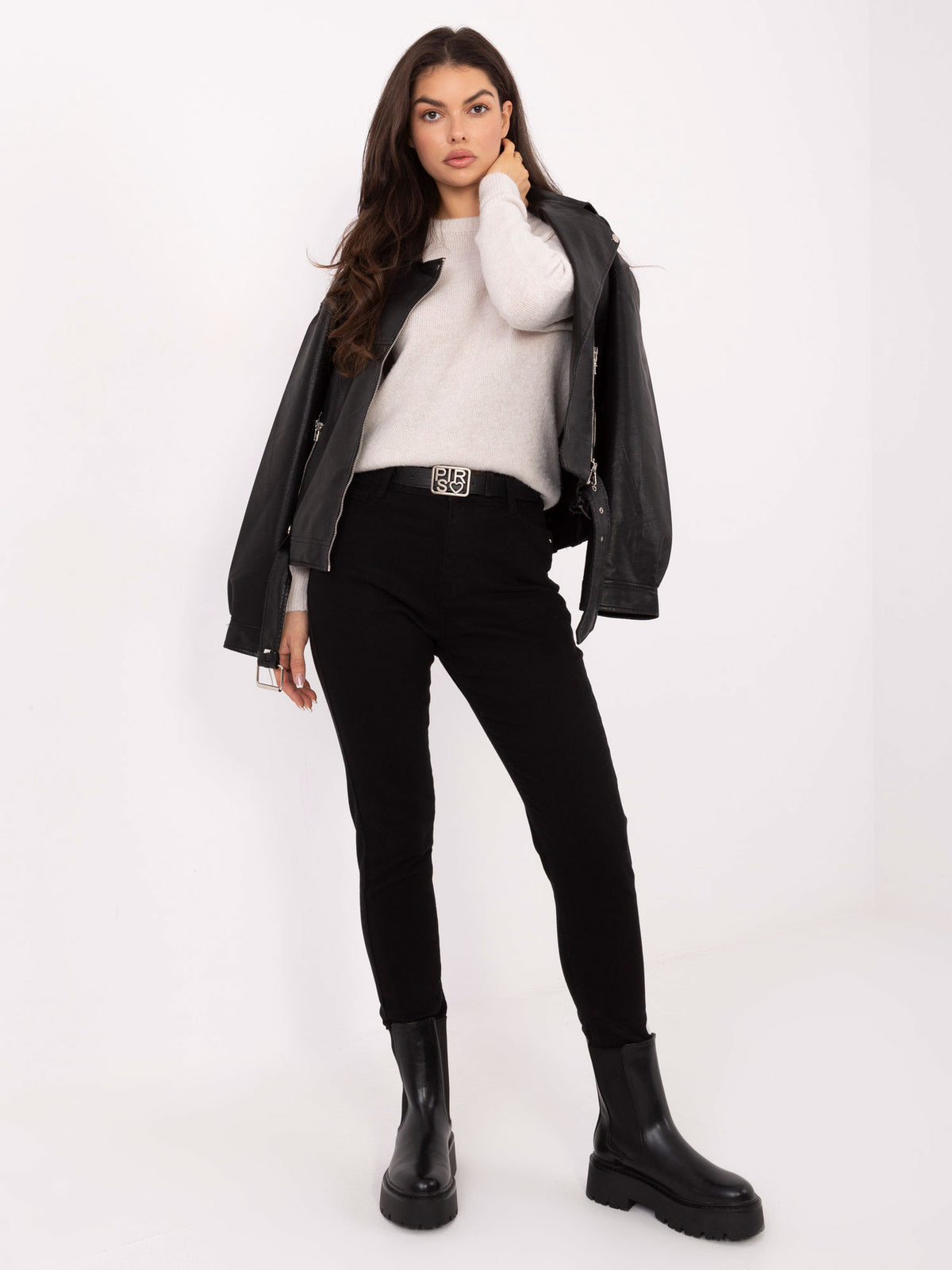 Black Skinny Jeans with Belt