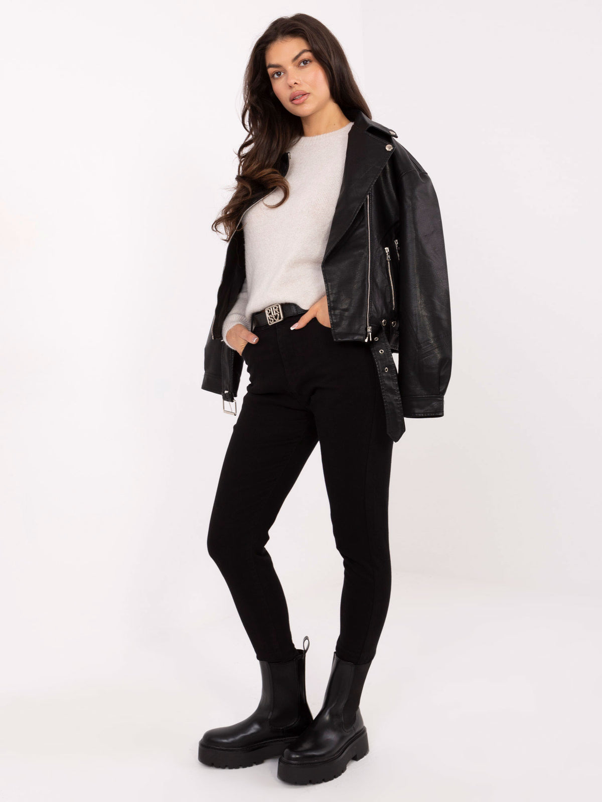 Black Skinny Jeans with Belt