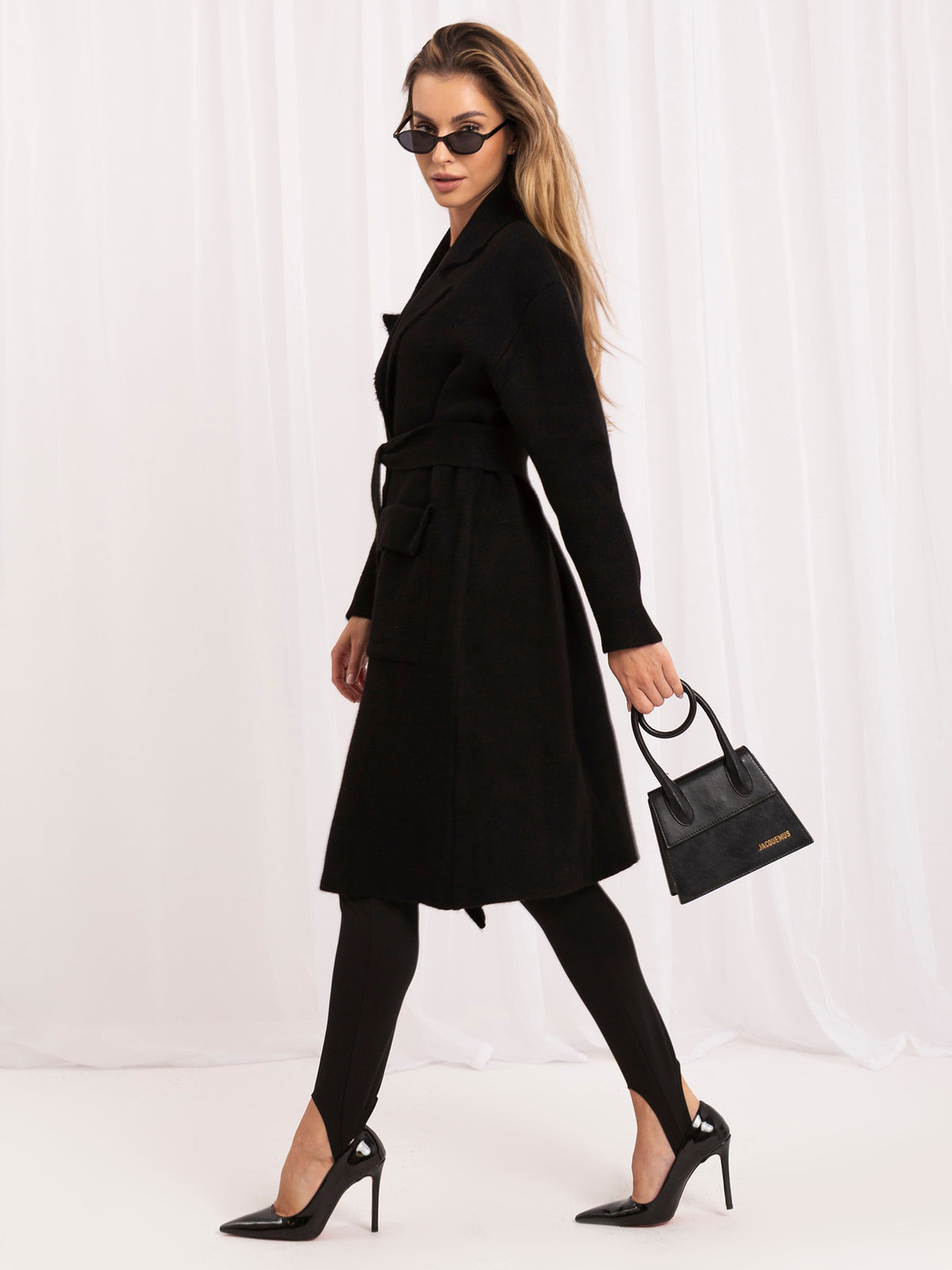 Black Tie-Front Cardigan