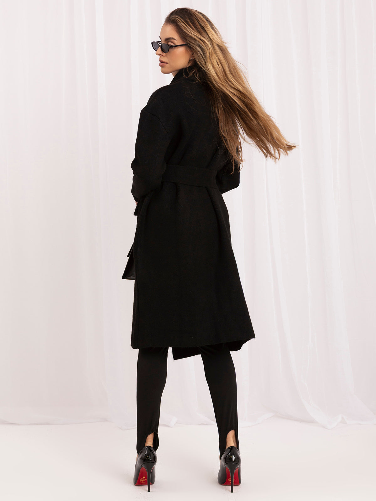 Black Tie-Front Cardigan