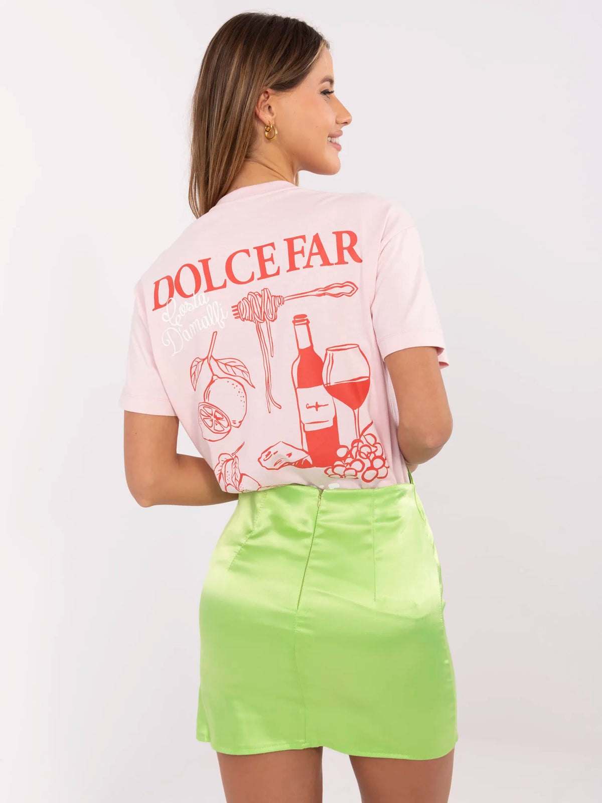 Fluorescent Green Satin Mini Skirt