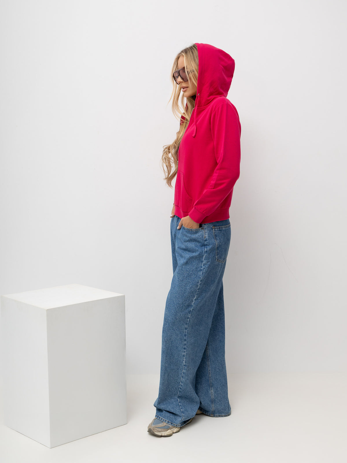 Fuchsia Zip-Up Hoodie