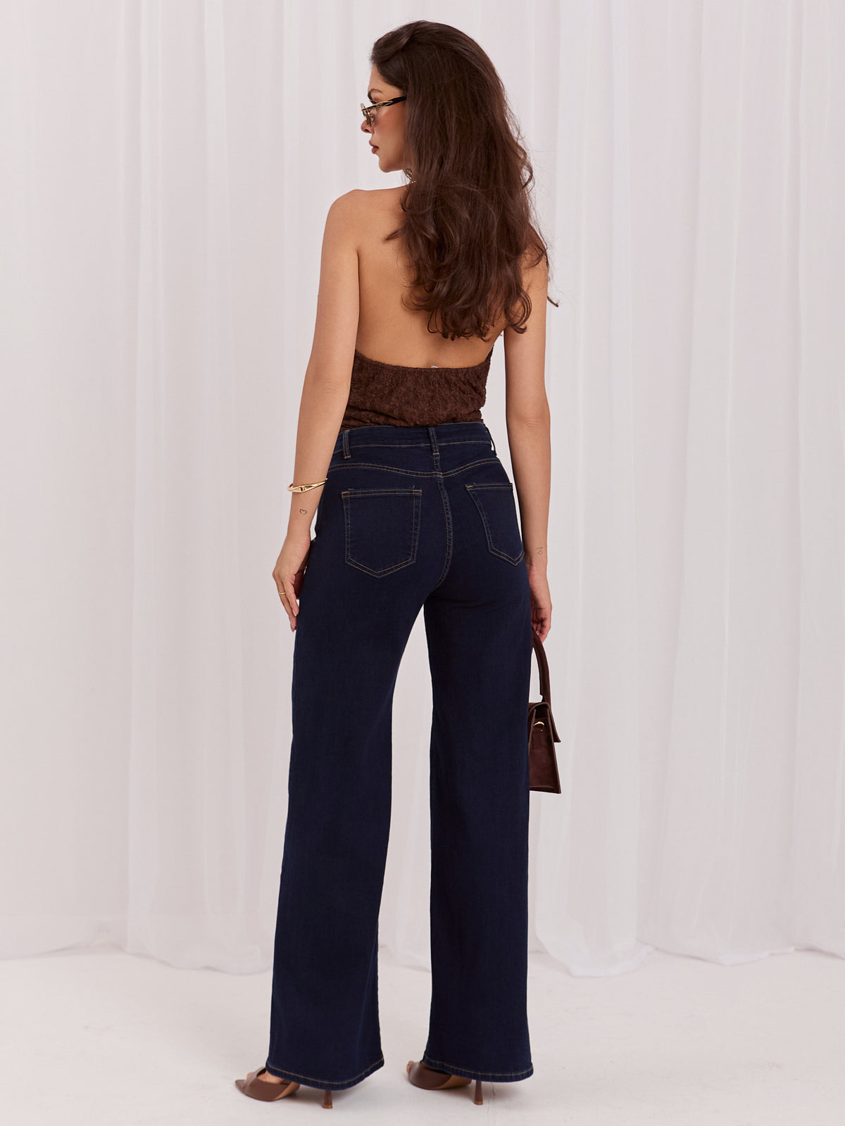 Navy Wide-Leg Jeans