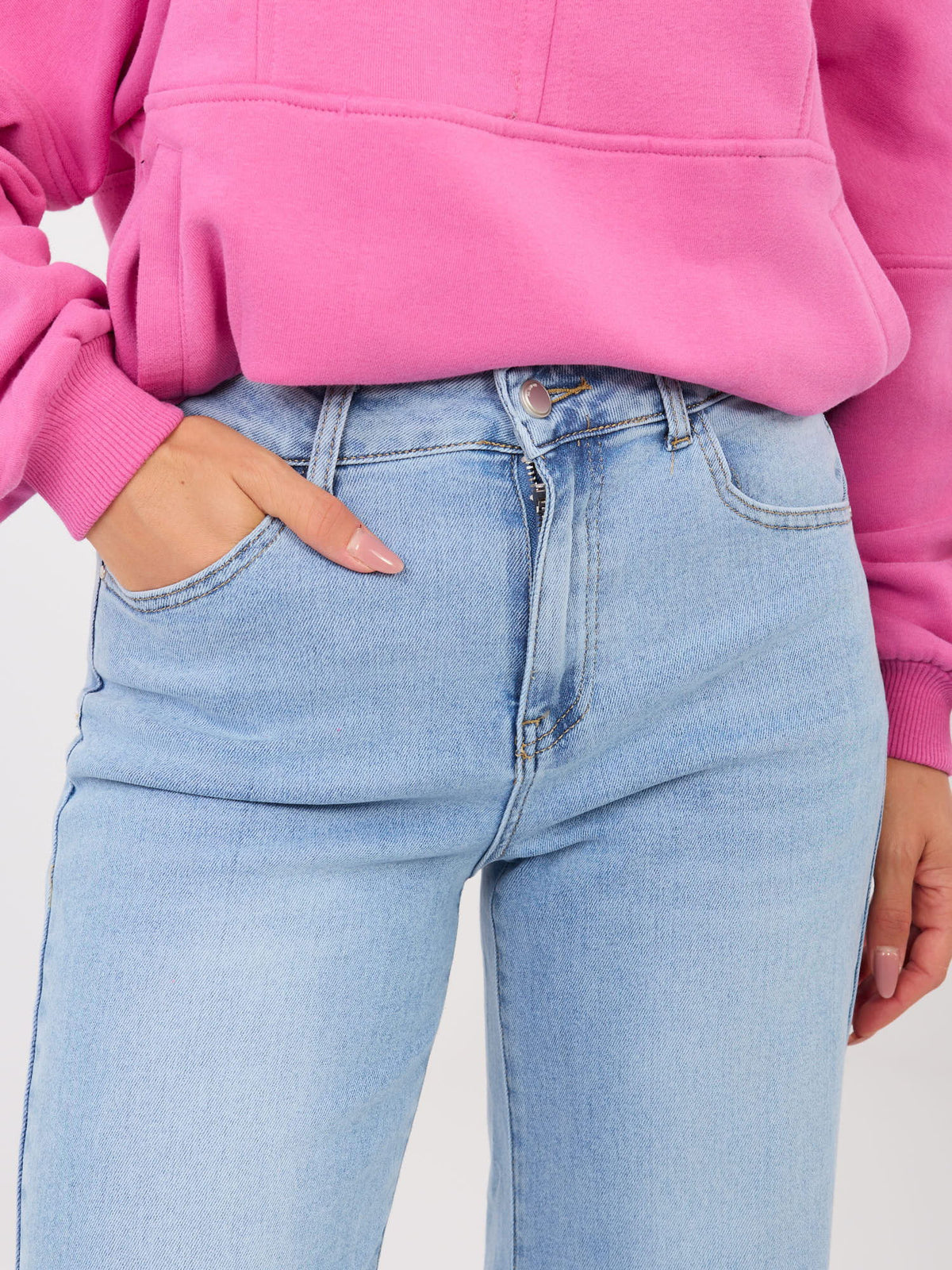 Light Blue Straight-Leg Jeans