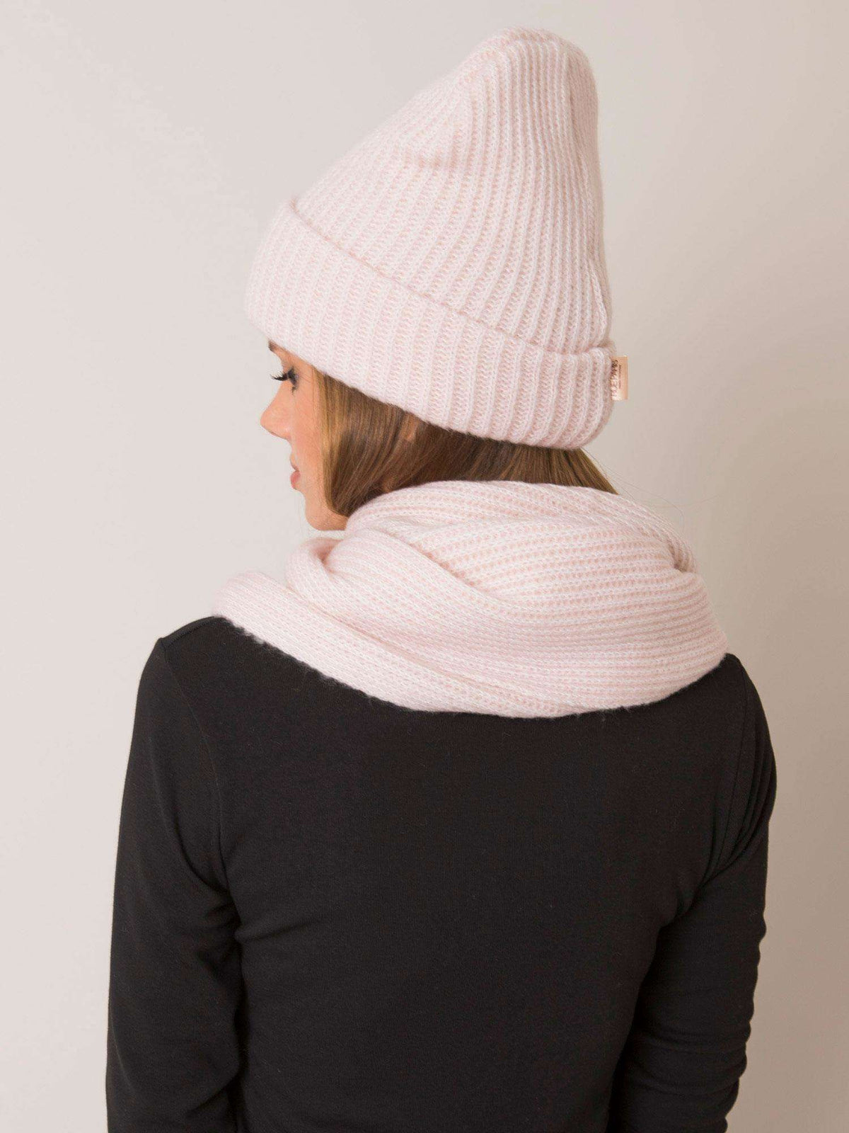Light Pink Hat and Scarf Set