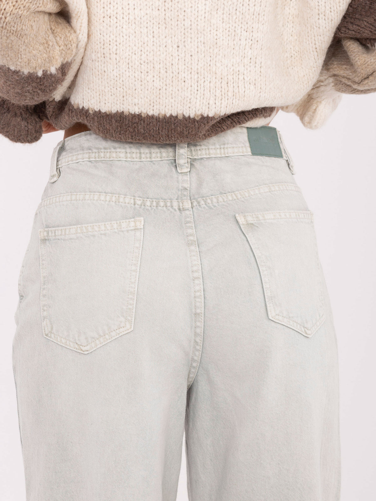 Light Gray Wide-Leg Jeans