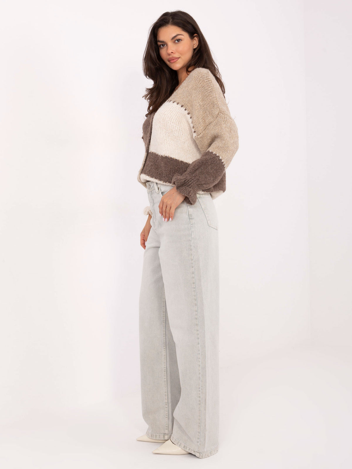 Light Gray Wide-Leg Jeans