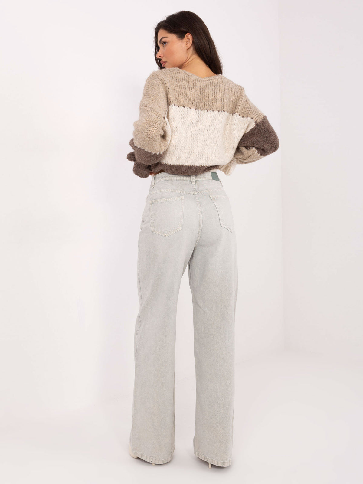 Light Gray Wide-Leg Jeans