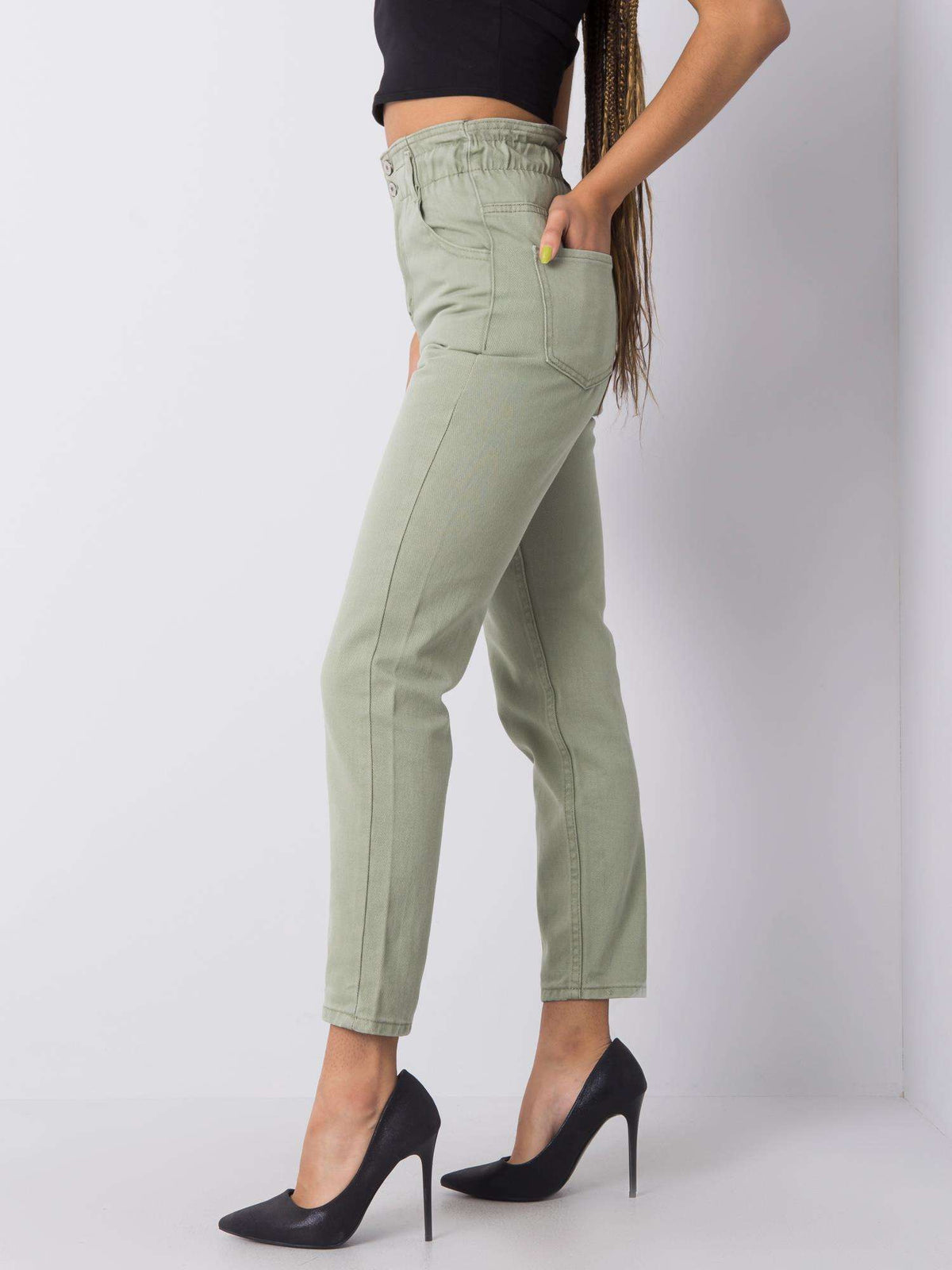 Pistachio High-Waisted Jeans