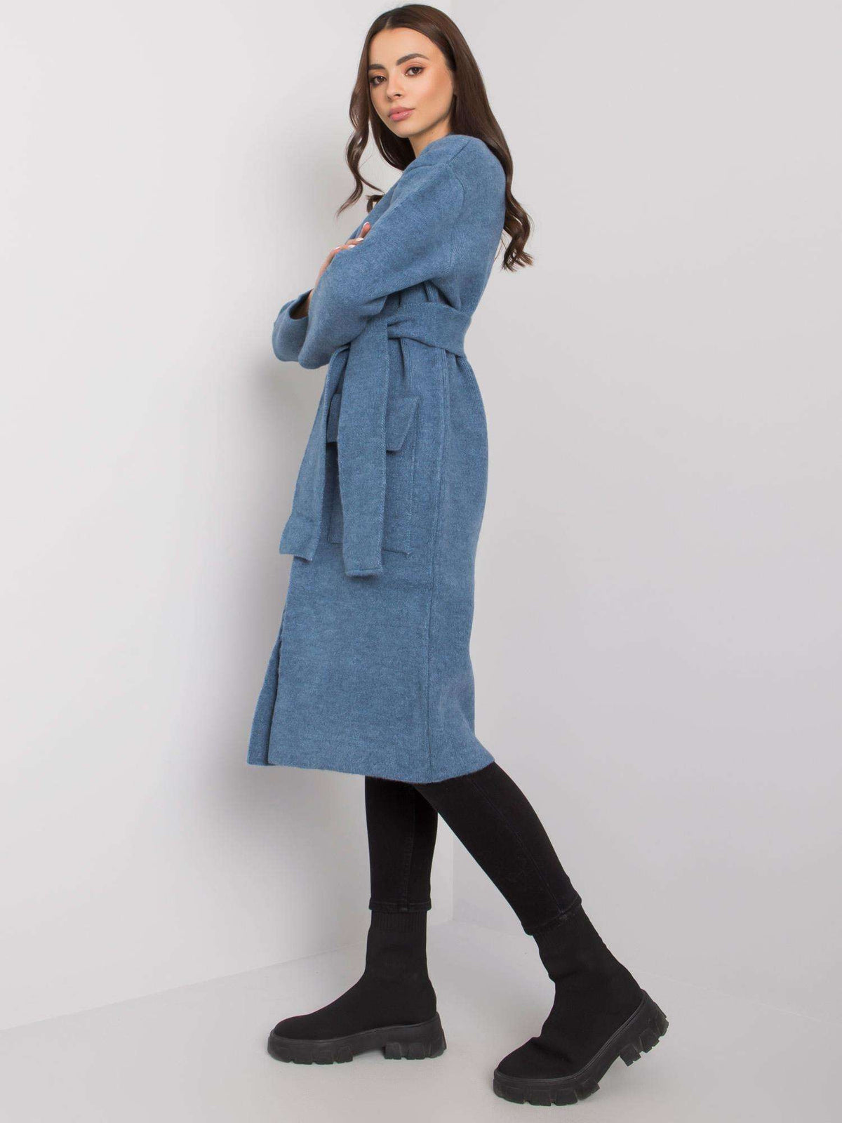 Blue Tie-Front Cardigan