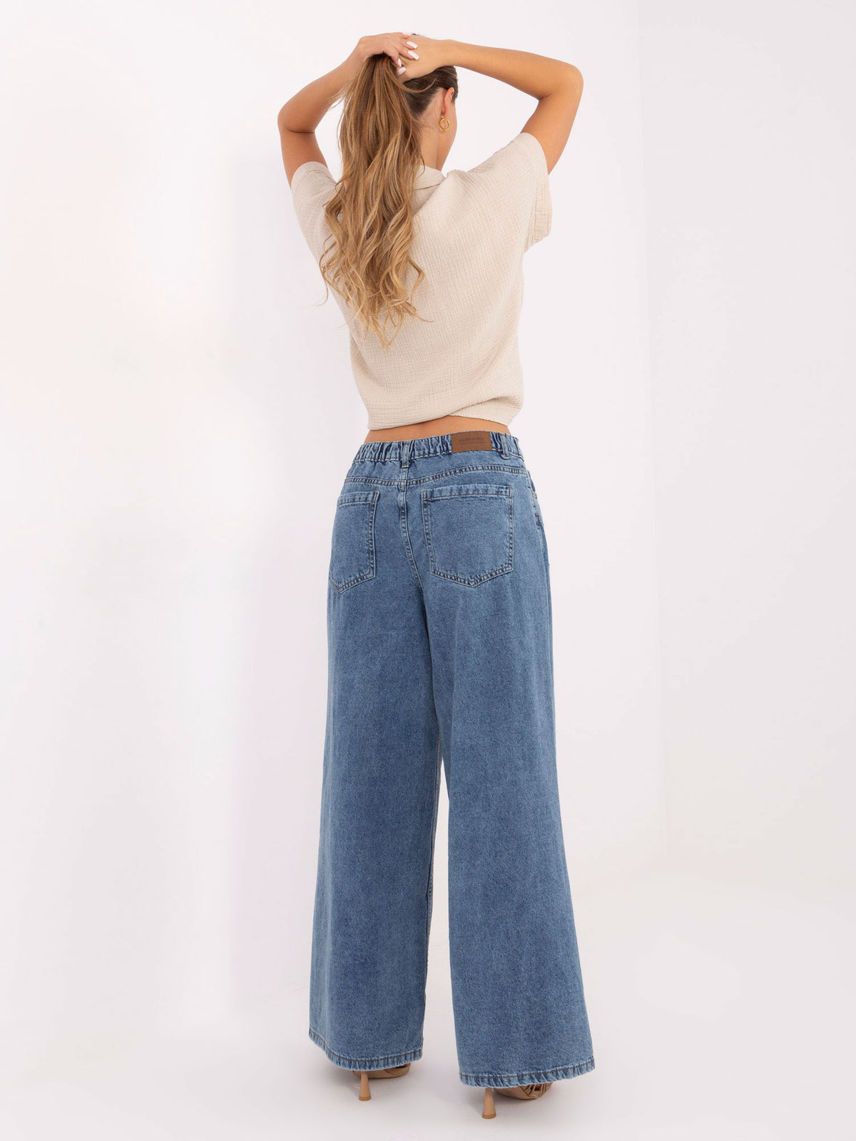 Blue Palazzo Denim Trousers