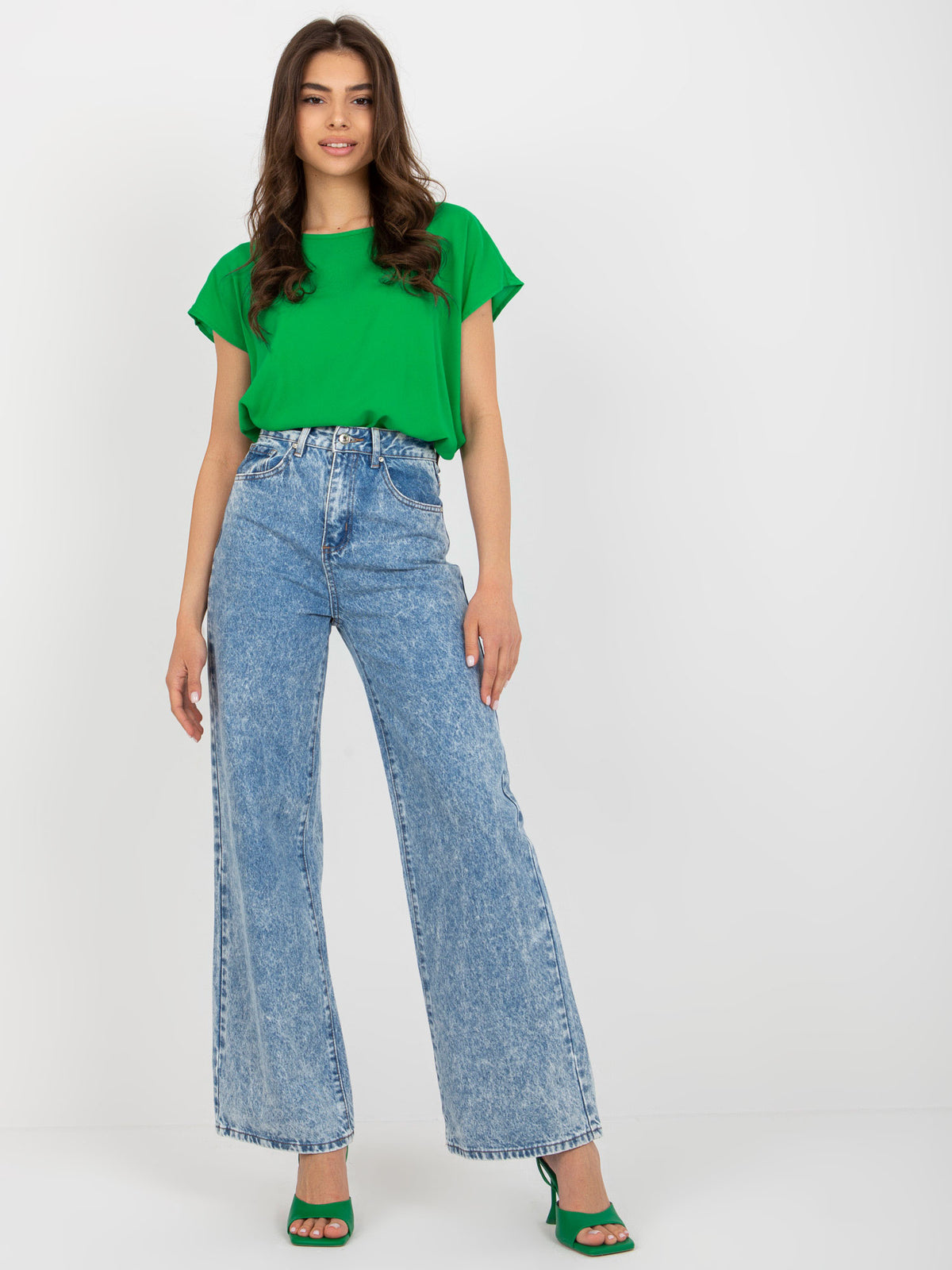 Blue Wide-Leg Jeans
