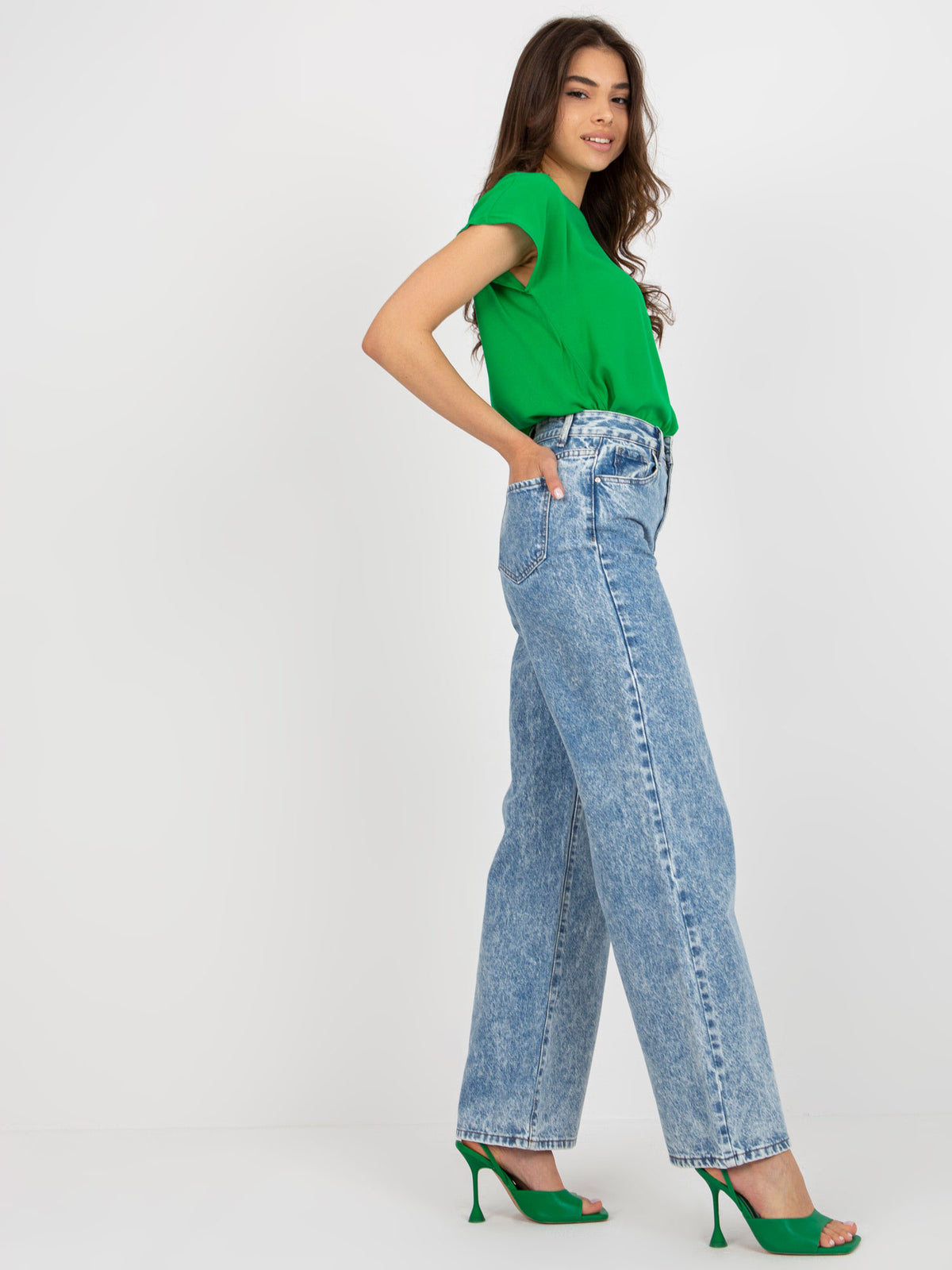 Blue Wide-Leg Jeans