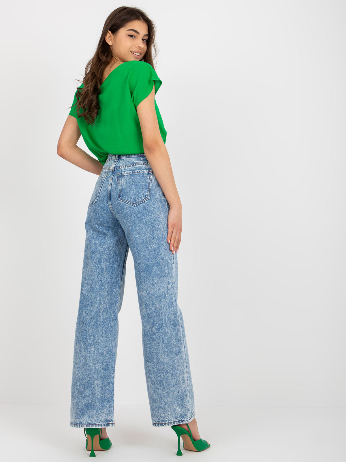 Blue Wide-Leg Jeans