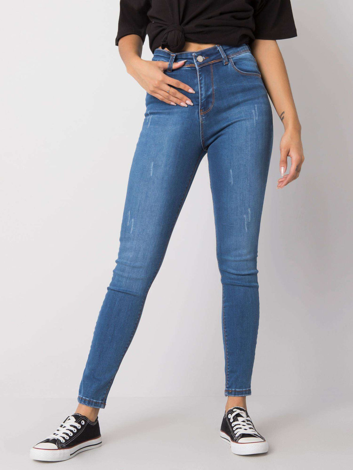 Dark Blue Skinny Denim Trousers