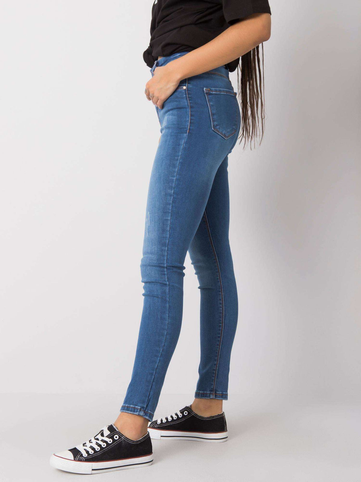 Dark Blue Skinny Denim Trousers