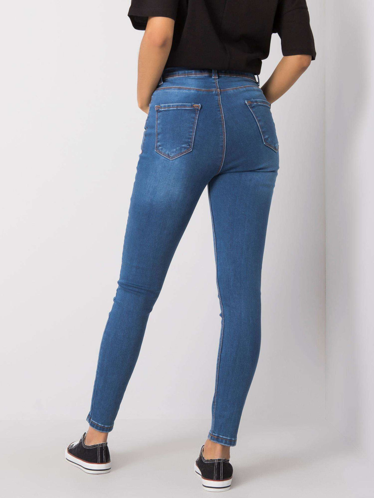 Dark Blue Skinny Denim Trousers