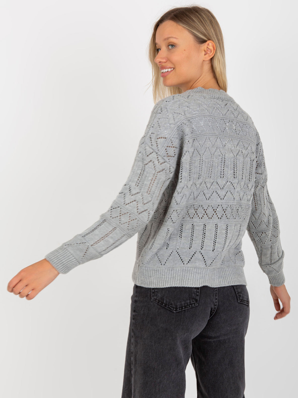 Gray Openwork Sweater