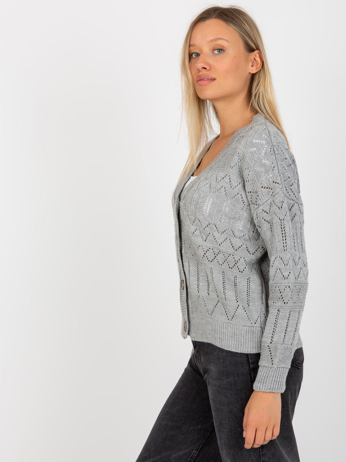 Gray Openwork Sweater