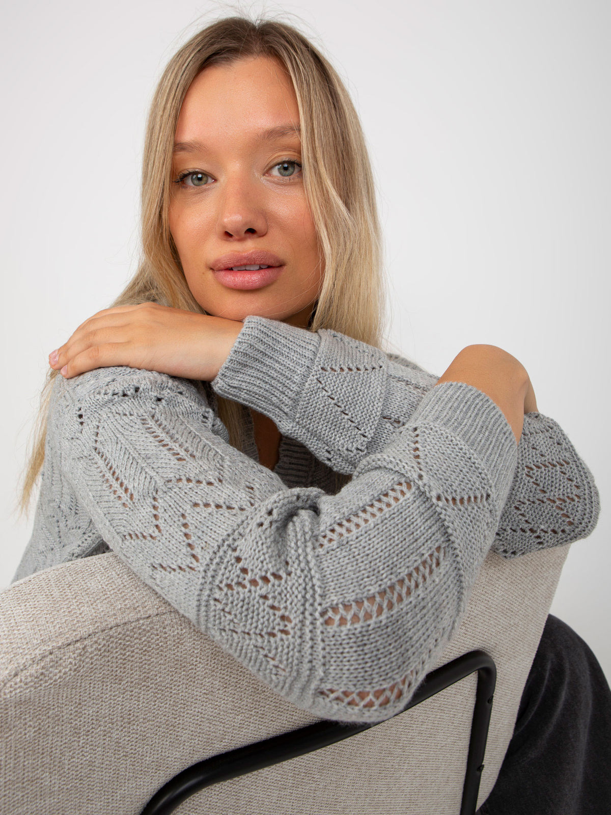 Gray Openwork Sweater