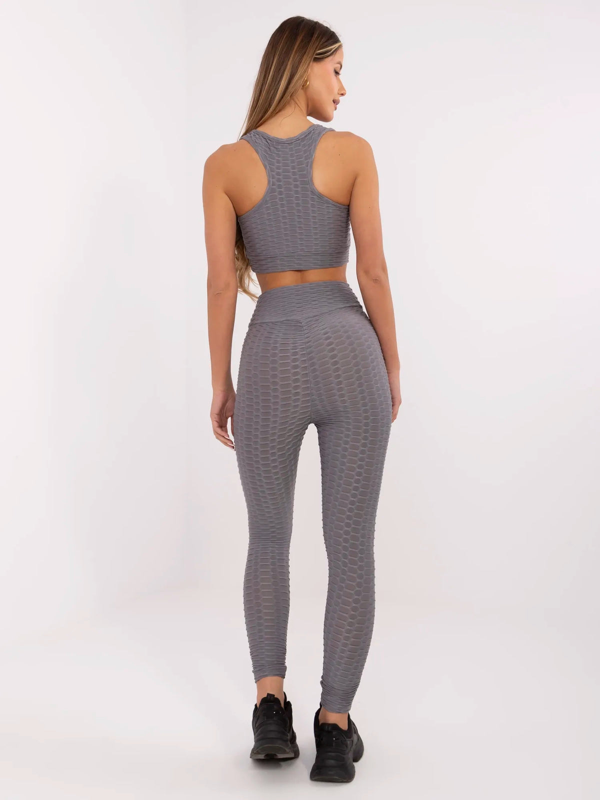 Gray Ribbed Sports Set